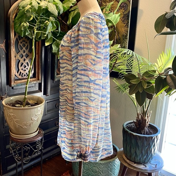 Revolve Gypsy 05 swirl print silk sheer tunic - Picture 5 of 12